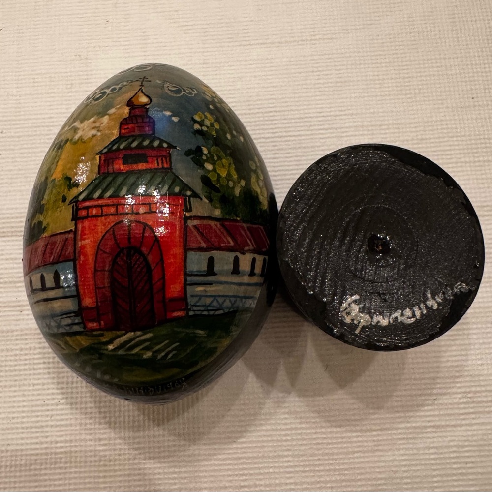 Hand-Painted Russian Lacquer Egg